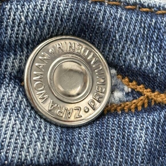 Zara Woman Jeans Womens 4 Skinny Ankle Boho Floral Embroidered Stretch 26x26 - Picture 11 of 12